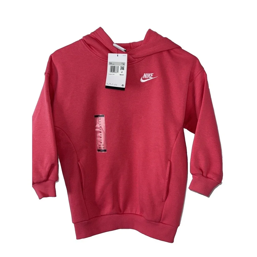 Girls Nike Sportswear Club Fleece Oversized Pullover Hoodie FZ5579-629 SIZE XS